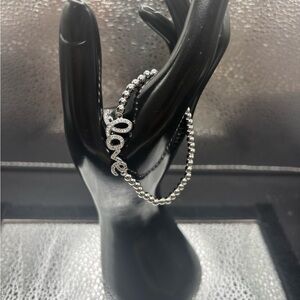 Elegant Silver Love Bracelet